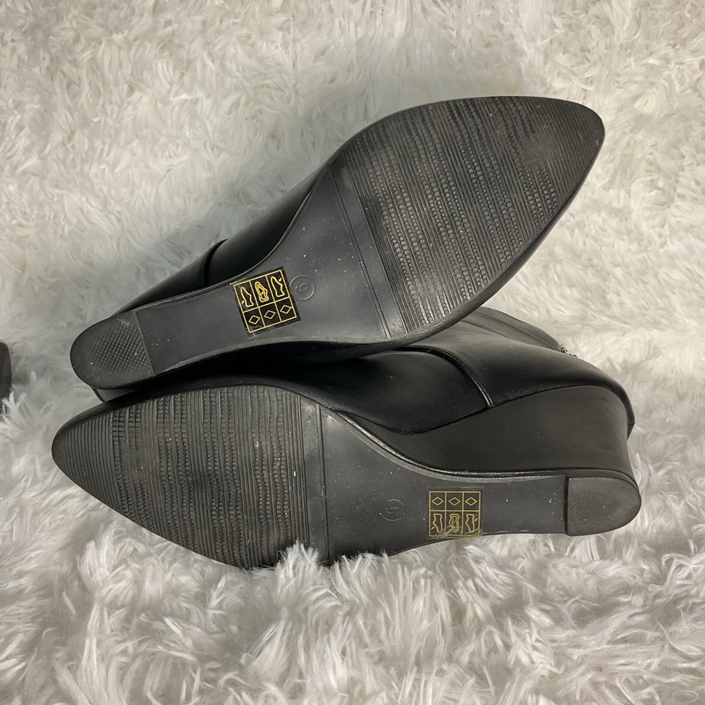 Black Wedge Ankle Booties - Picture 4 of 4